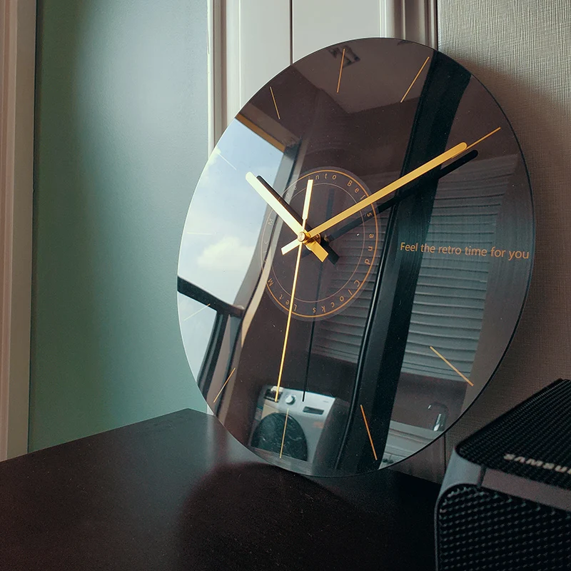 Luxury Watch Wall Clock - Luksusowy cichy zegar ścienny Salon Szklane