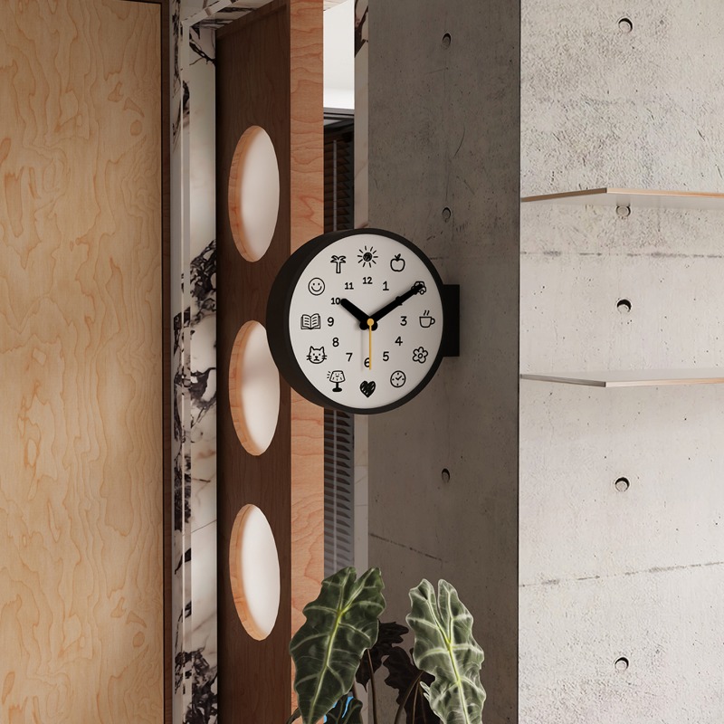 Luxury Watch Wall Clock - Nowoczesny dwustronny zegar ścienny, narożny zegar