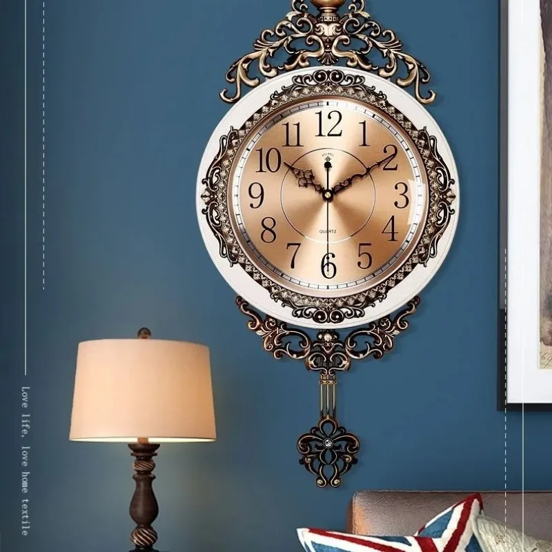 Luxury Watch Wall Clock - Duży luksusowy złoty zegar ścienny salon