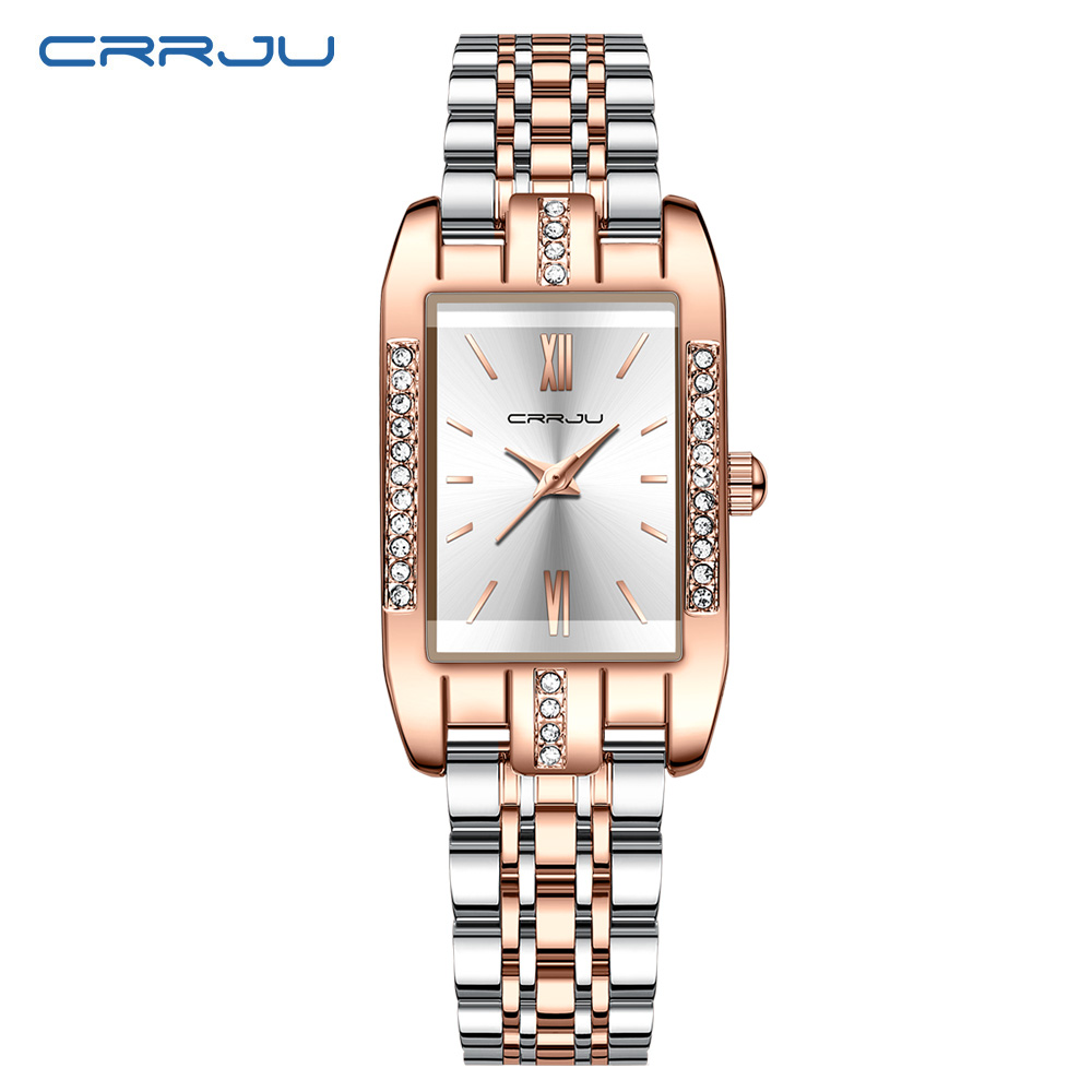 Luxury Watch Ladies - CRRJU Luksusowy Kwadratowy Zegarek Damski Wodoodporny
