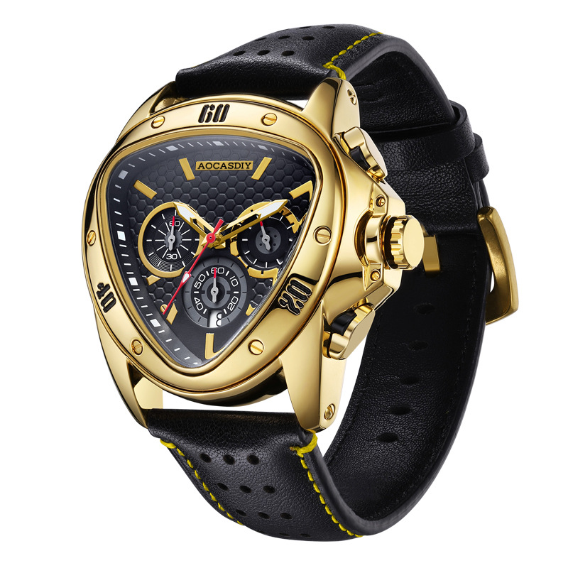 Watch Triangle Luxury - Modny Zegarek Męski w Kształcie Trójkąta,