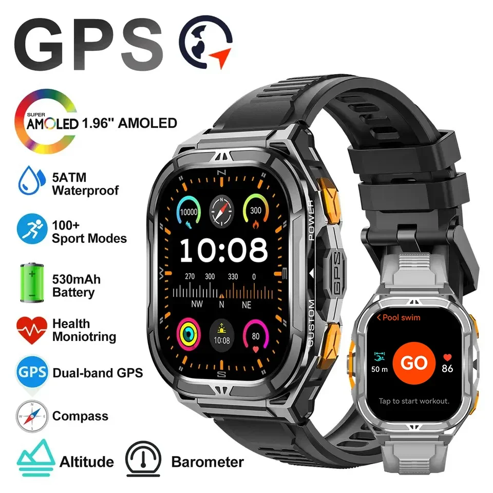 Luxury Watch German - Luksusowy smartwatch AMOLED z GPS, wodoszczelny