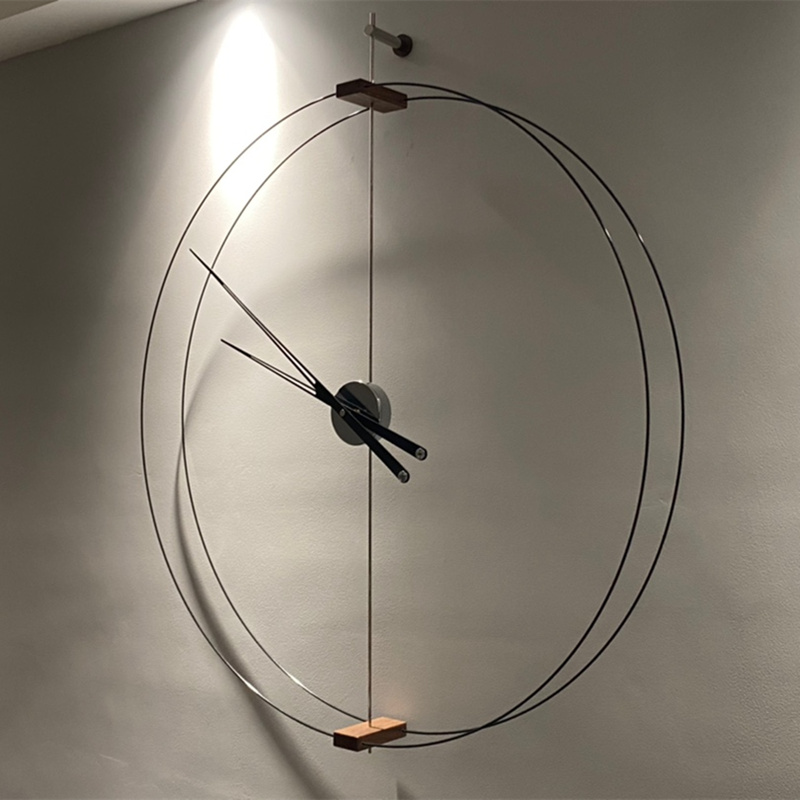 Luxury Watch Wall Clock - Minimalistyczny hiszpański zegar ścienny z orzecha