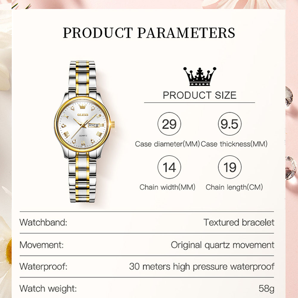 OLEVS 5563 nowych moda damski  – Luxury Watch Moon Phase recenzja i cena