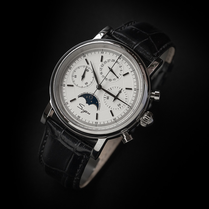 Sugness mechaniczny męski zega – Moonphase Complication Watch recenzja i cena
