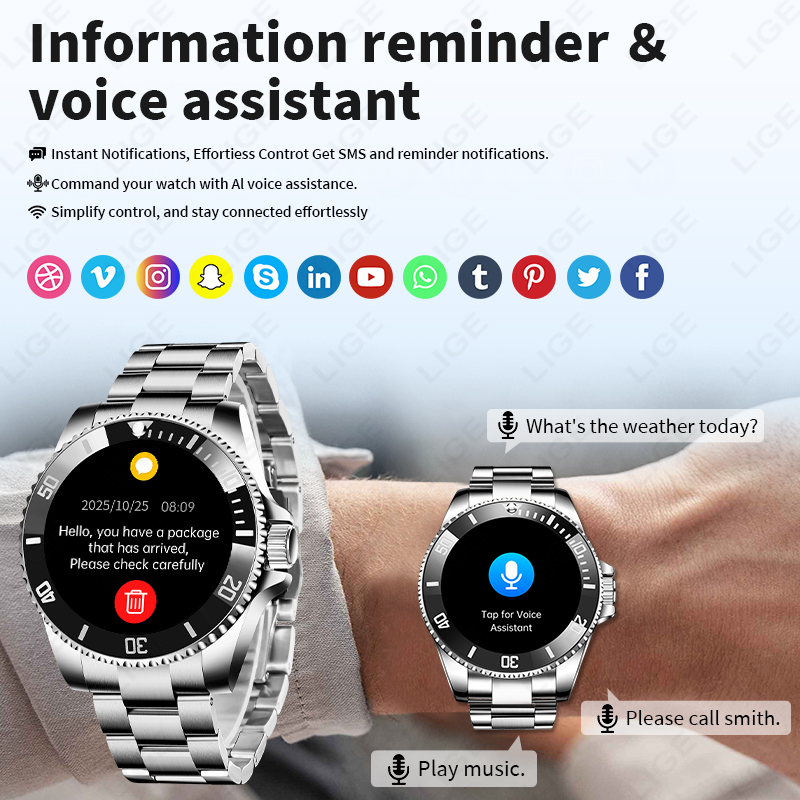 LIGE Biznesowy Smartwatch Męsk – Luxury Watch German recenzja i cena