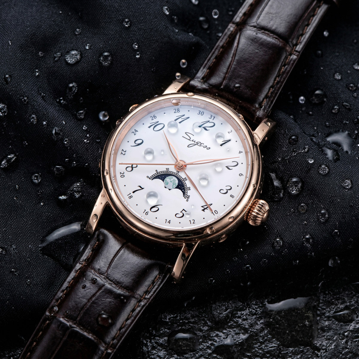 Sugess Men zegarki Tianjin ST2 – Moonphase Complication Watch recenzja i cena