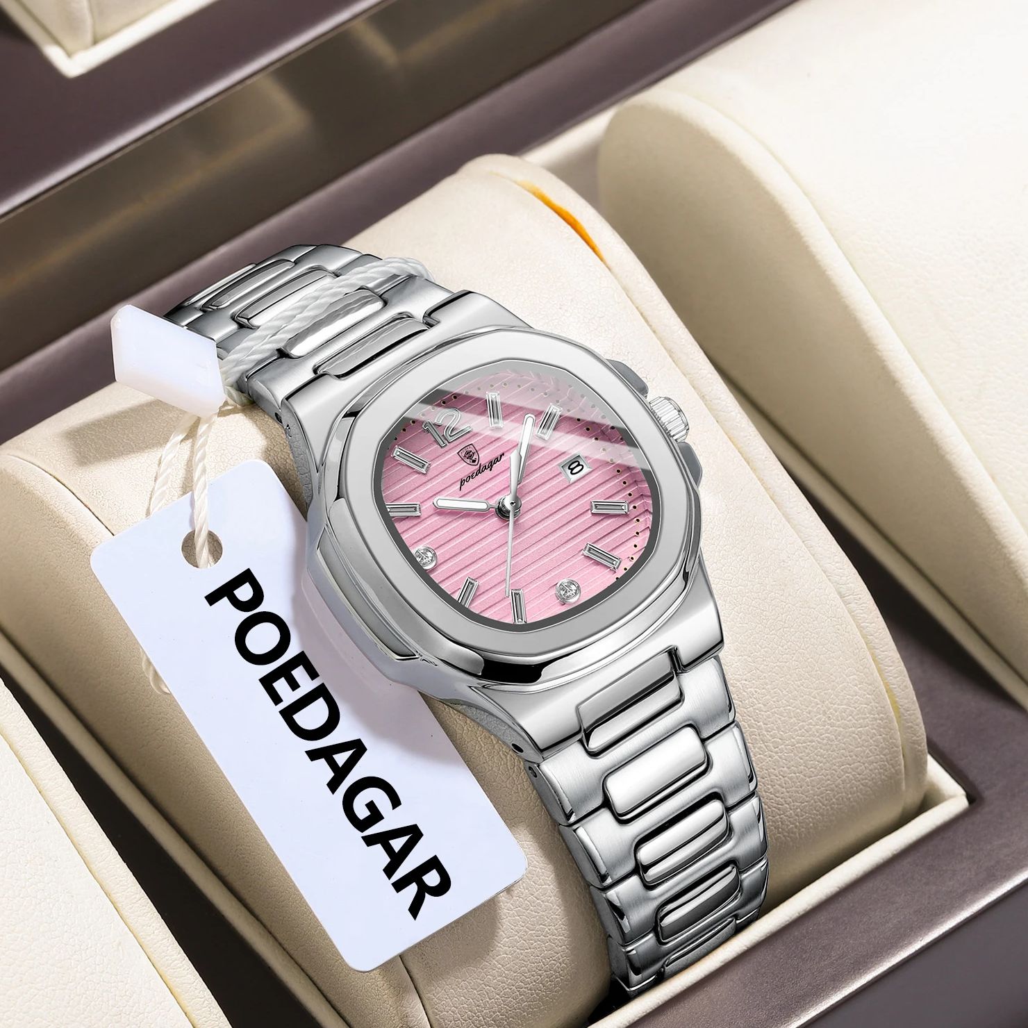 POEDAGAR Kwadratowy Zegarek Da – Luxury Watch Ladies recenzja i cena