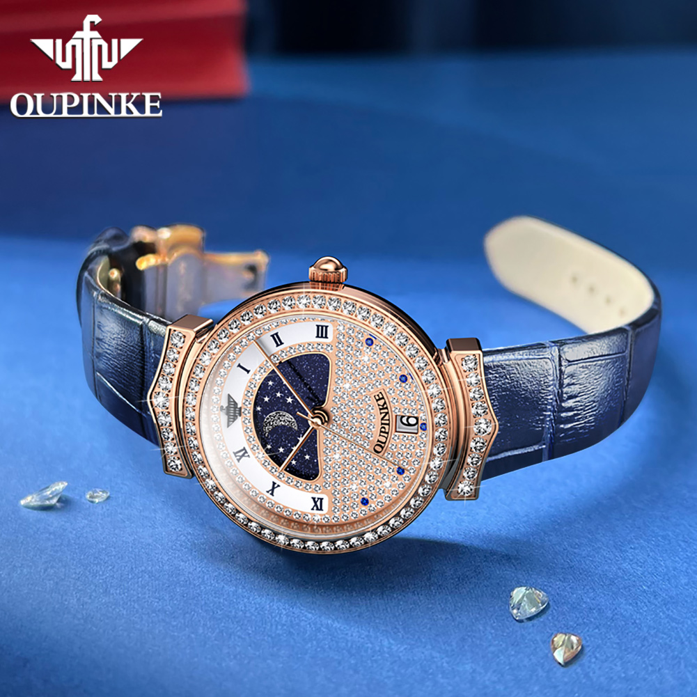 OUPINKE 3216 Damski Zegarek Wo – Luxury Watch Moon Phase recenzja i cena