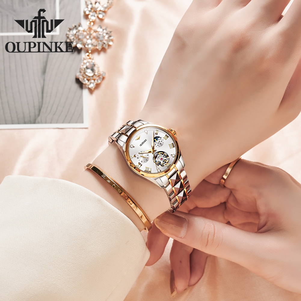 OUPINKE 3202 Luksusowy Damski  – Luxury Watch Moon Phase recenzja i cena