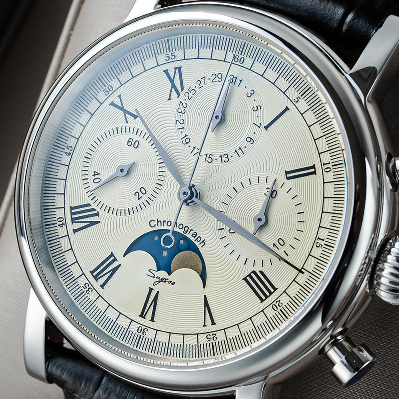 Sugess męski zegarek ST1908 Sw – Moonphase Complication Watch recenzja i cena