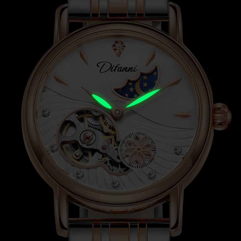 Damskie automatyczne zegarki m – Luxury Watch Moon Phase recenzja i cena