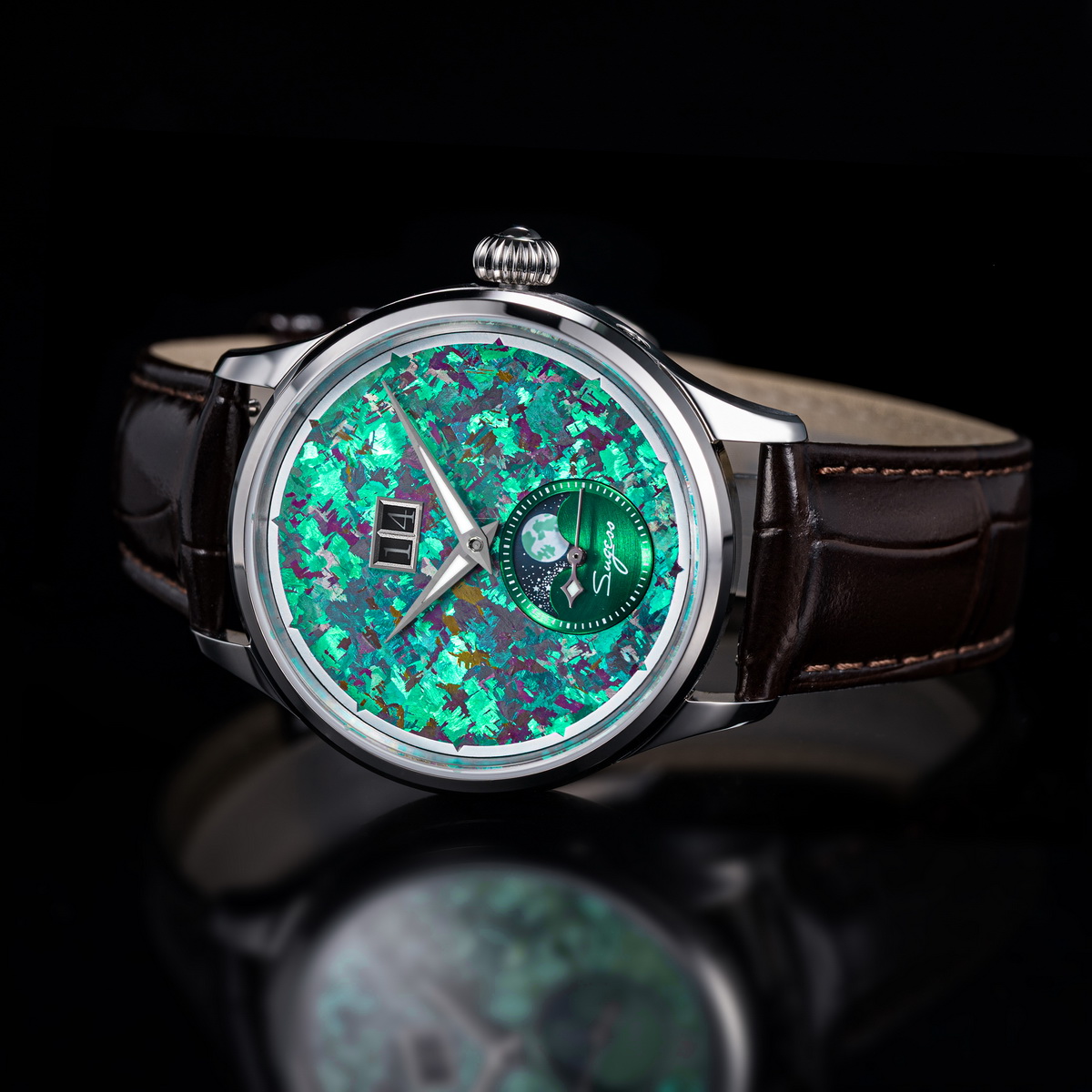Zegarek męski Sugess z fazami  – Moonphase Complication Watch recenzja i cena