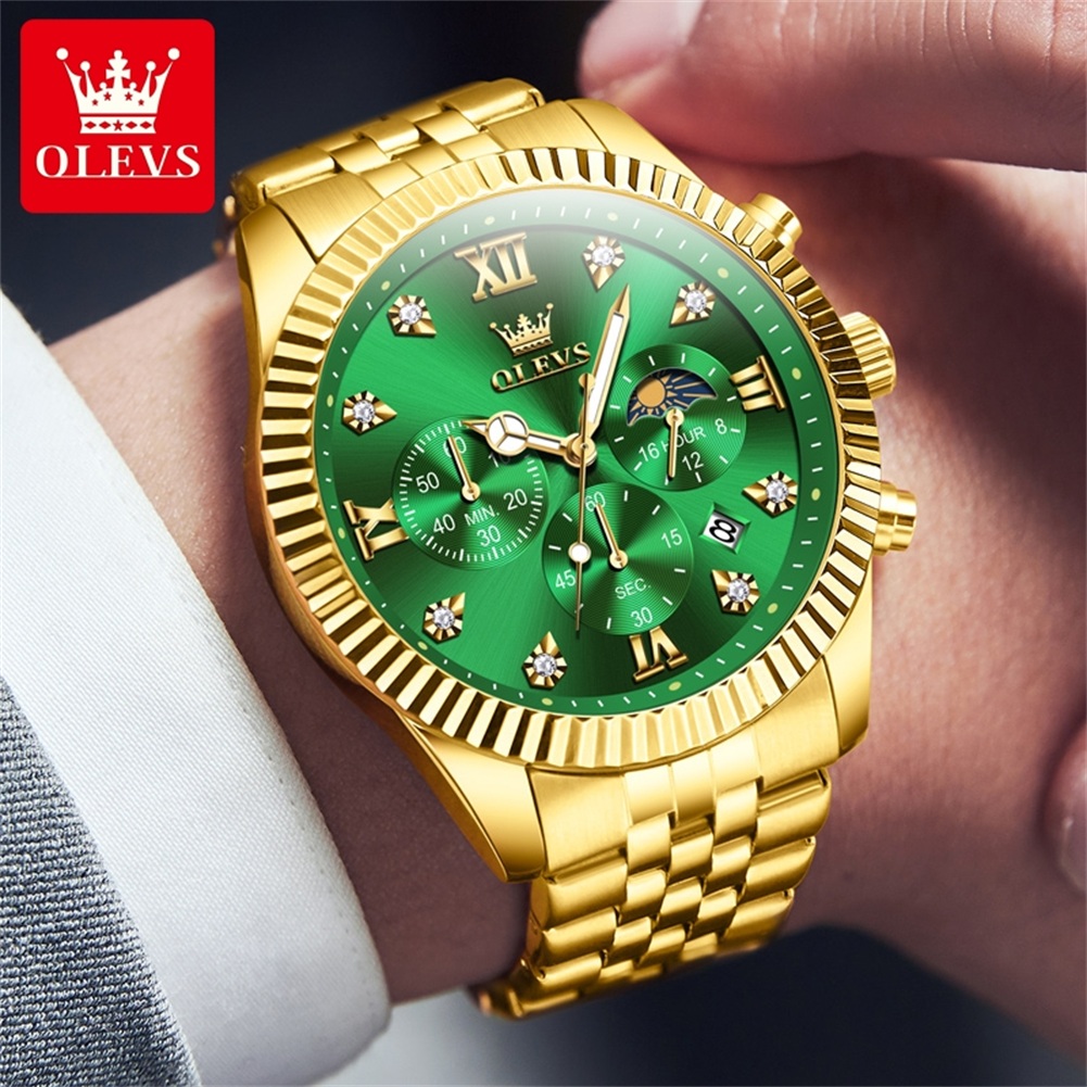 OLEVS 2932 Męski Zegarek Cały  – Moonphase Complication Watch recenzja i cena
