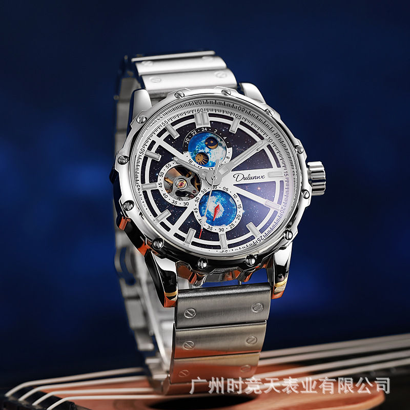 Zegarek męski ze stali nierdze – Moonphase Complication Watch recenzja i cena