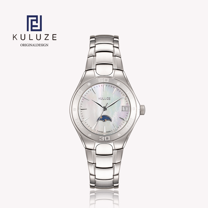 KULUZE tytanu zegarek dla kobi – Luxury Watch Moon Phase recenzja i cena