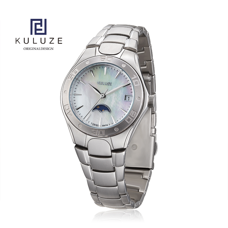 KULUZE tytanu zegarek dla kobi – Luxury Watch Moon Phase recenzja i cena